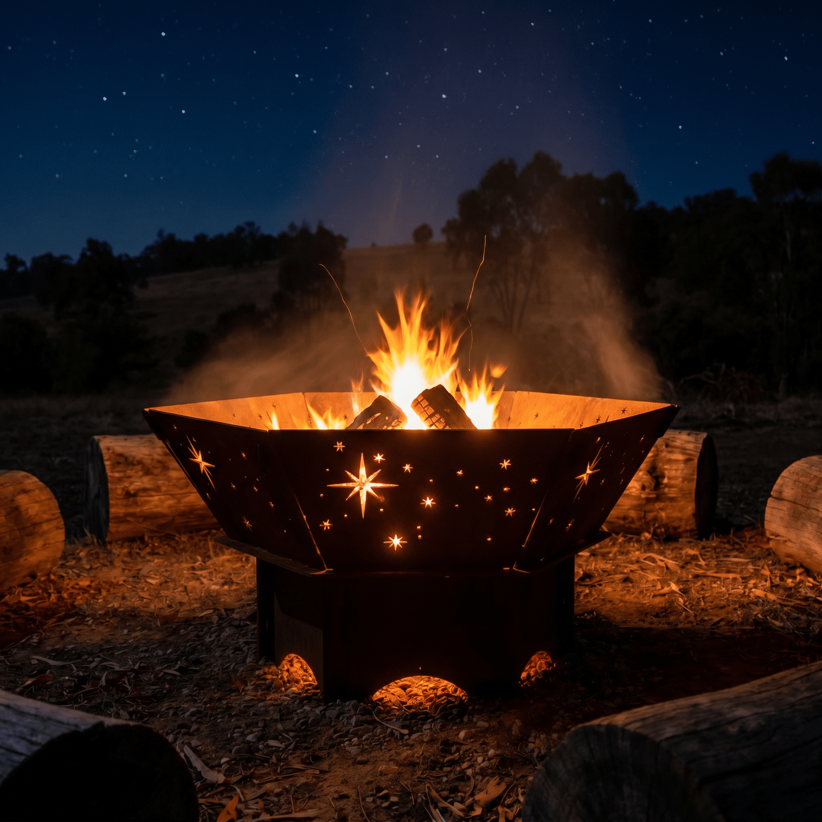 6mm 'Hive' Flat Pack Corten Fire Pit - Starry Night - Core Earth Designs