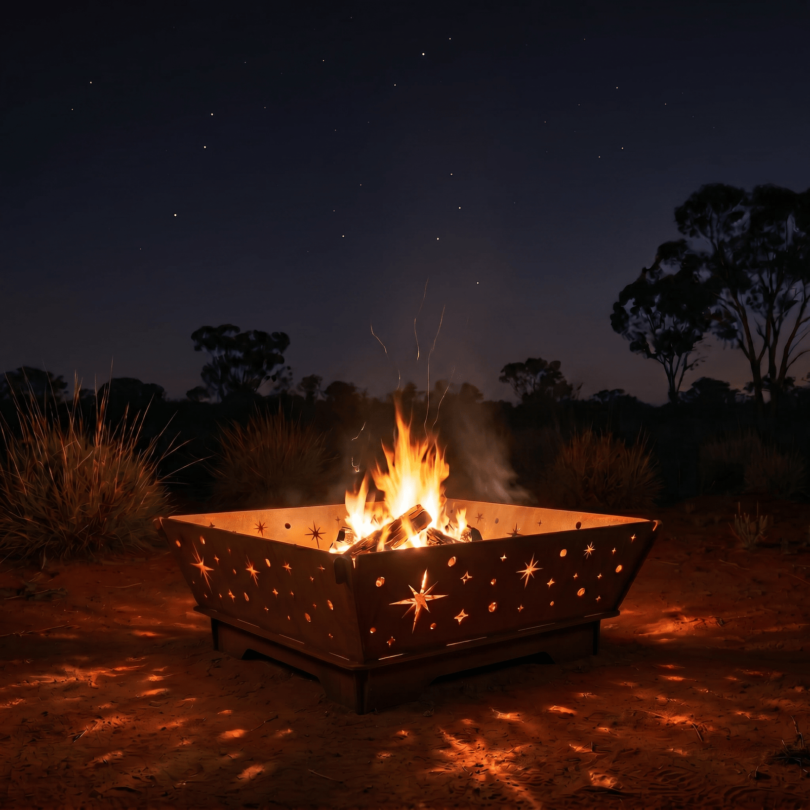 6mm 'Starry Low-Rider' Flat Pack Corten Fire Pit - Core Earth Designs