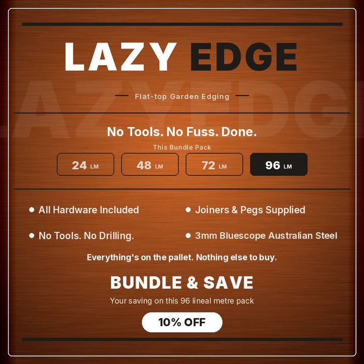 Bundle - 2mm LazyEdge | Garden Edging | Corten (Rusty) - Core Earth Designs