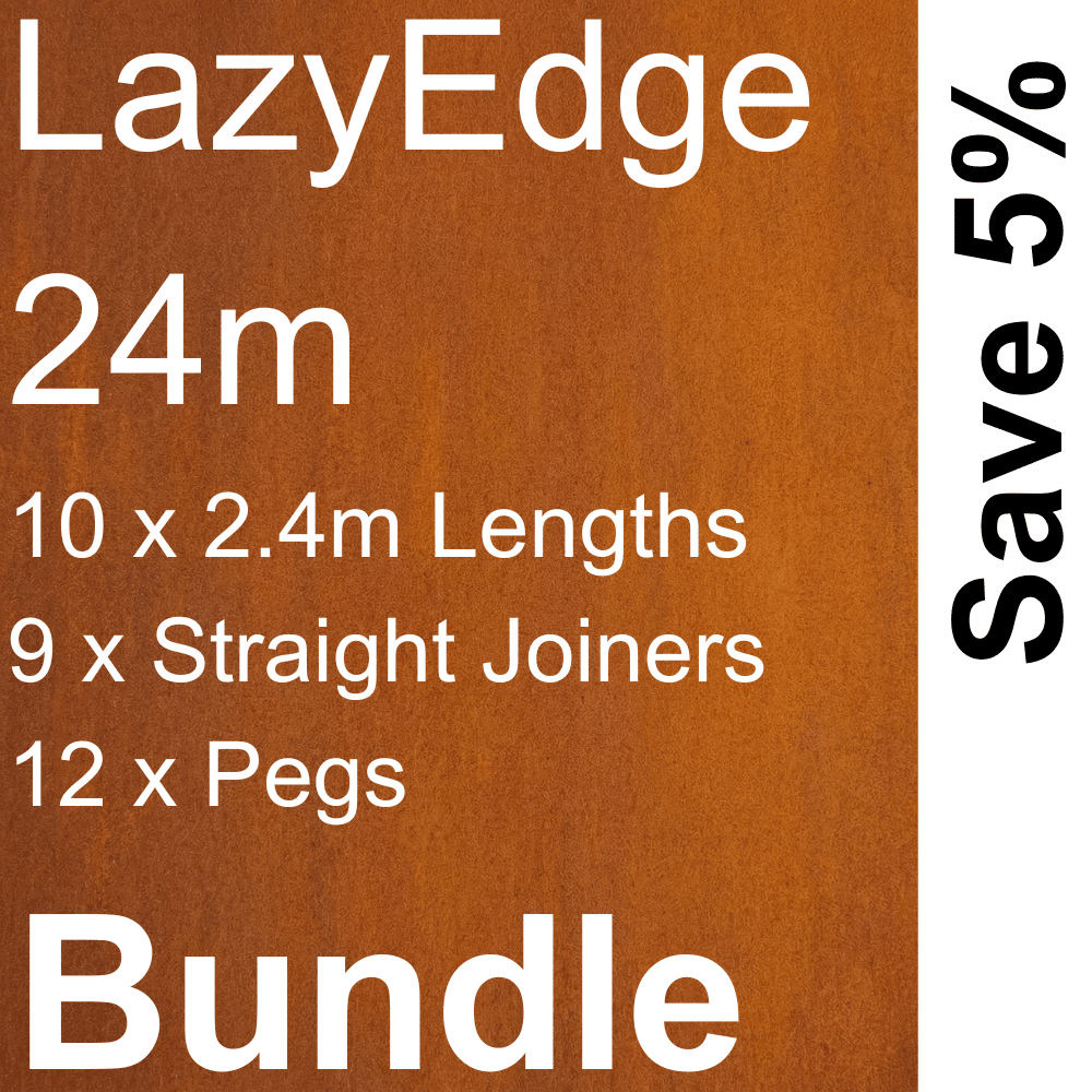 Bundle - 2mm LazyEdge | Garden Edging | Corten (Rusty) - Core Earth Designs