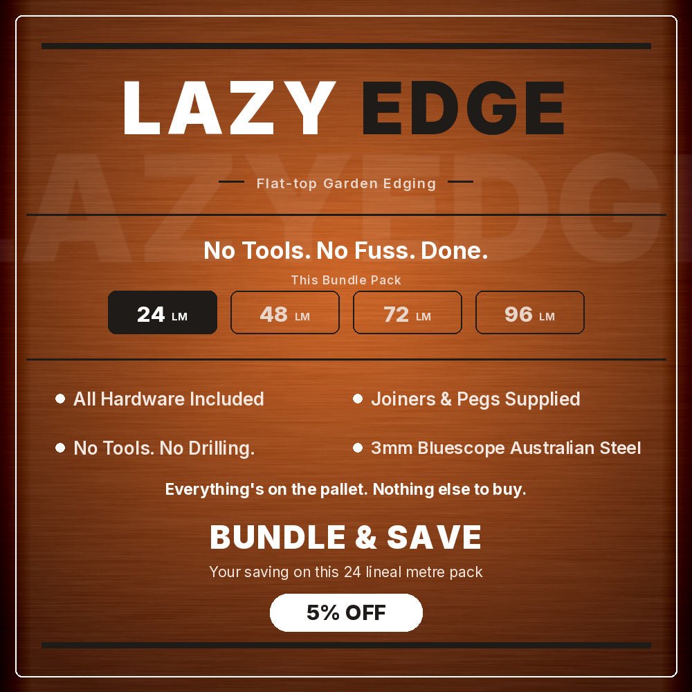 Bundle - 2mm LazyEdge | Garden Edging | Corten (Rusty) - Core Earth Designs