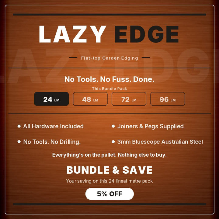 Bundle - 2mm LazyEdge | Garden Edging | Corten (Rusty) - Core Earth Designs
