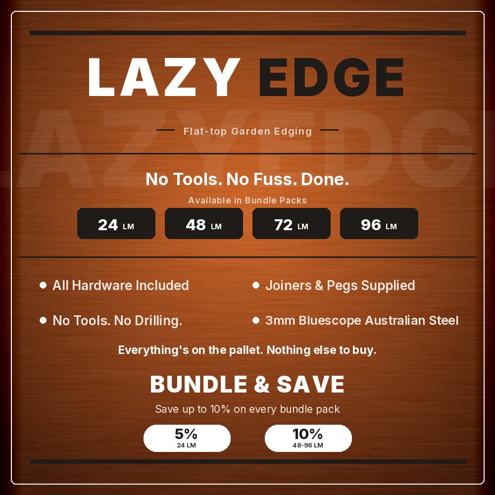 Bundle - 2mm LazyEdge | Garden Edging | Corten (Rusty) - Core Earth Designs