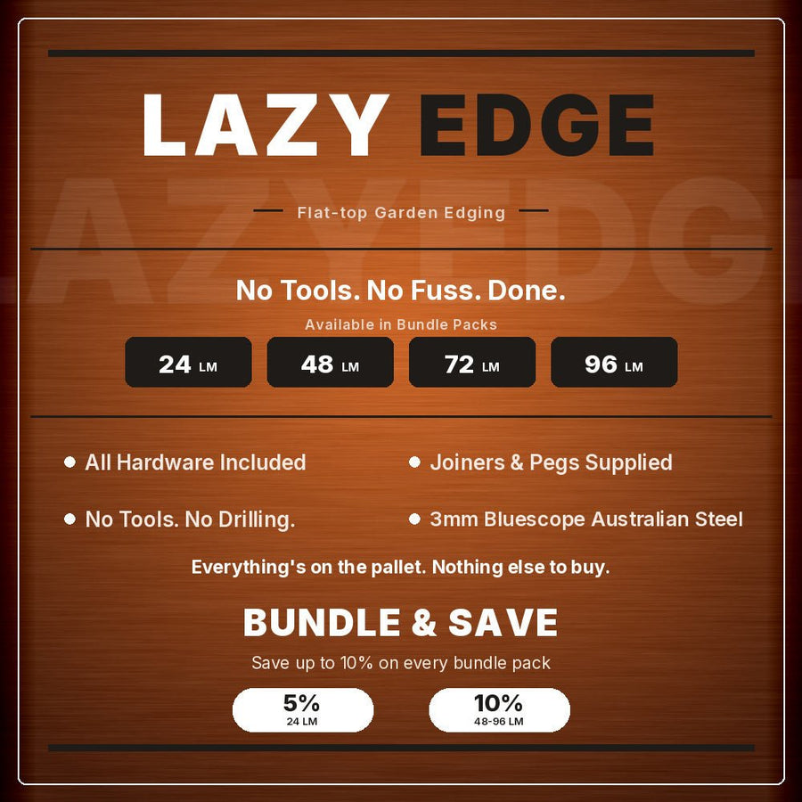 Bundle - 3mm LazyEdge | Garden Edging | Corten (Rusty)