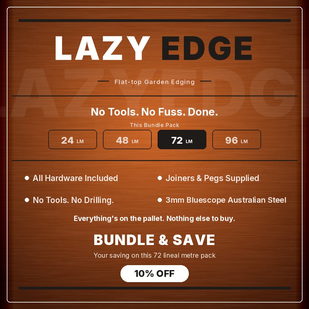 Bundle - 2mm LazyEdge | Garden Edging | Corten (Rusty) - Core Earth Designs