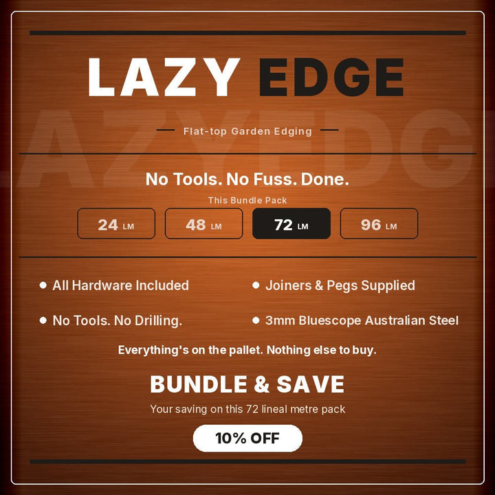 Bundle - 2mm LazyEdge | Garden Edging | Corten (Rusty) - Core Earth Designs