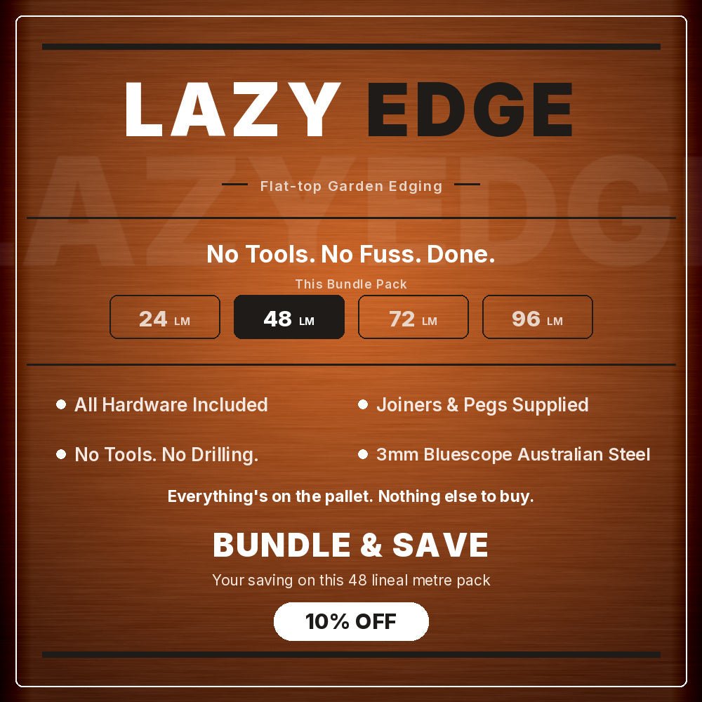 Bundle - 2mm LazyEdge | Garden Edging | Corten (Rusty) - Core Earth Designs