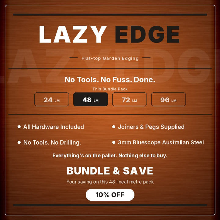 Bundle - 2mm LazyEdge | Garden Edging | Corten (Rusty) - Core Earth Designs