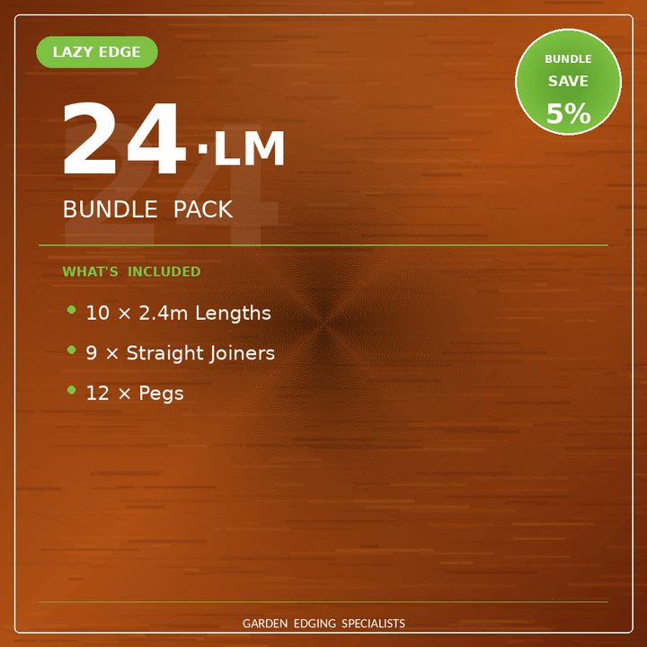 Bundle - 3mm LazyEdge | Garden Edging | Corten (Rusty) - Core Earth Designs