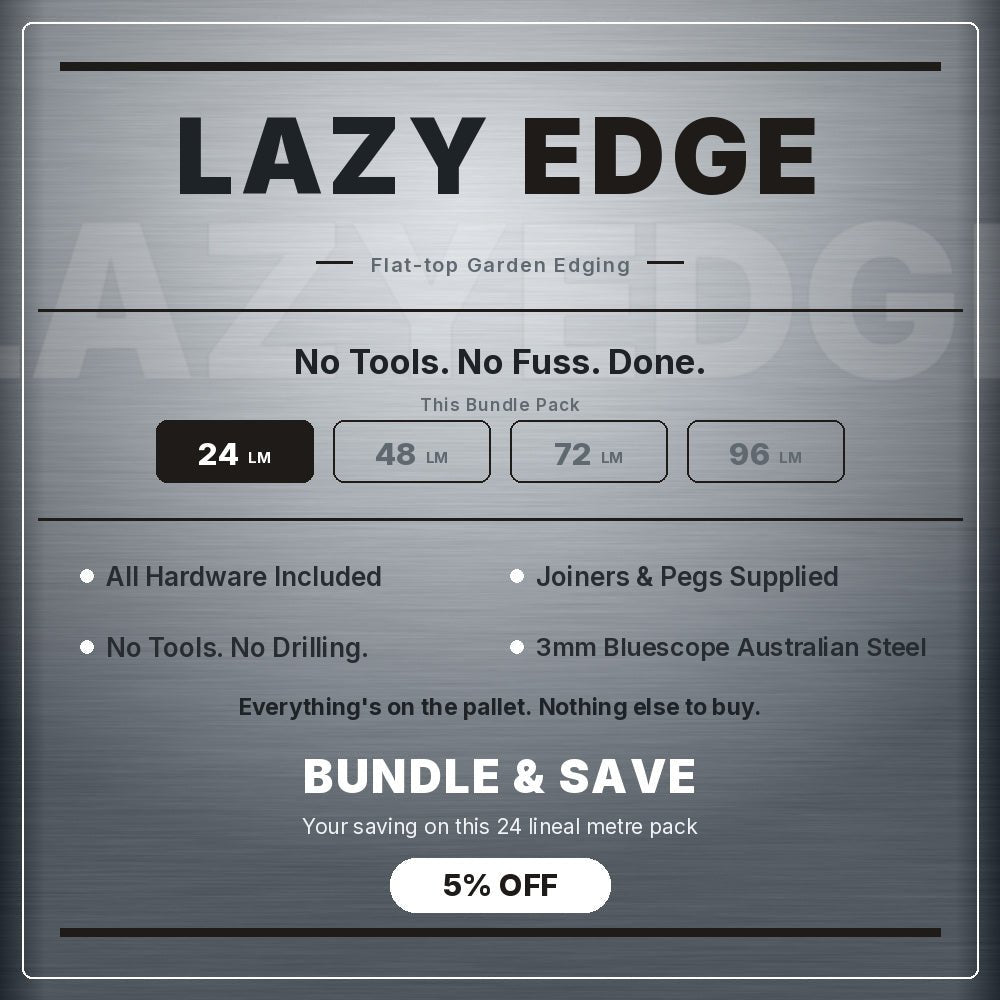Bundle - 3mm LazyEdge | Garden Edging | Galvanised (Silver) - Core Earth Designs