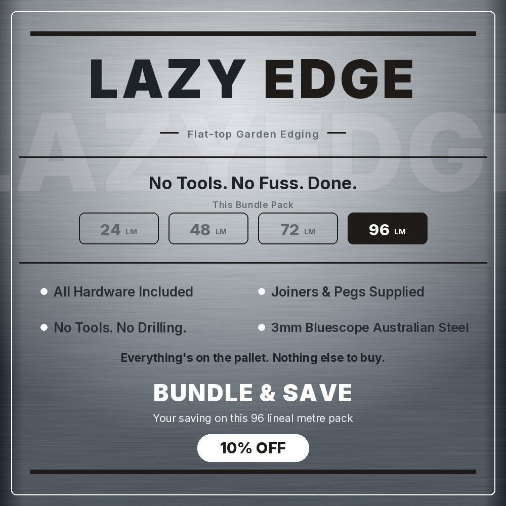 Bundle - 3mm LazyEdge | Garden Edging | Galvanised (Silver) - Core Earth Designs