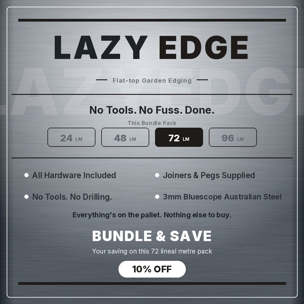 Bundle - 3mm LazyEdge | Garden Edging | Galvanised (Silver) - Core Earth Designs