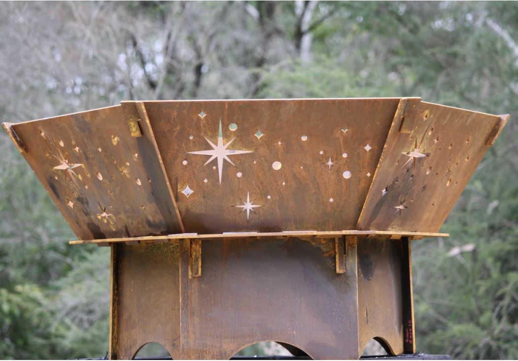 6mm 'Hive' Flat Pack Corten Fire Pit - Starry Night - Core Earth Designs