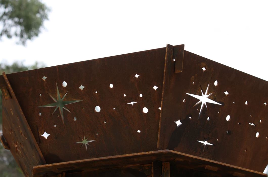 6mm 'Hive' Flat Pack Corten Fire Pit - Starry Night - Core Earth Designs